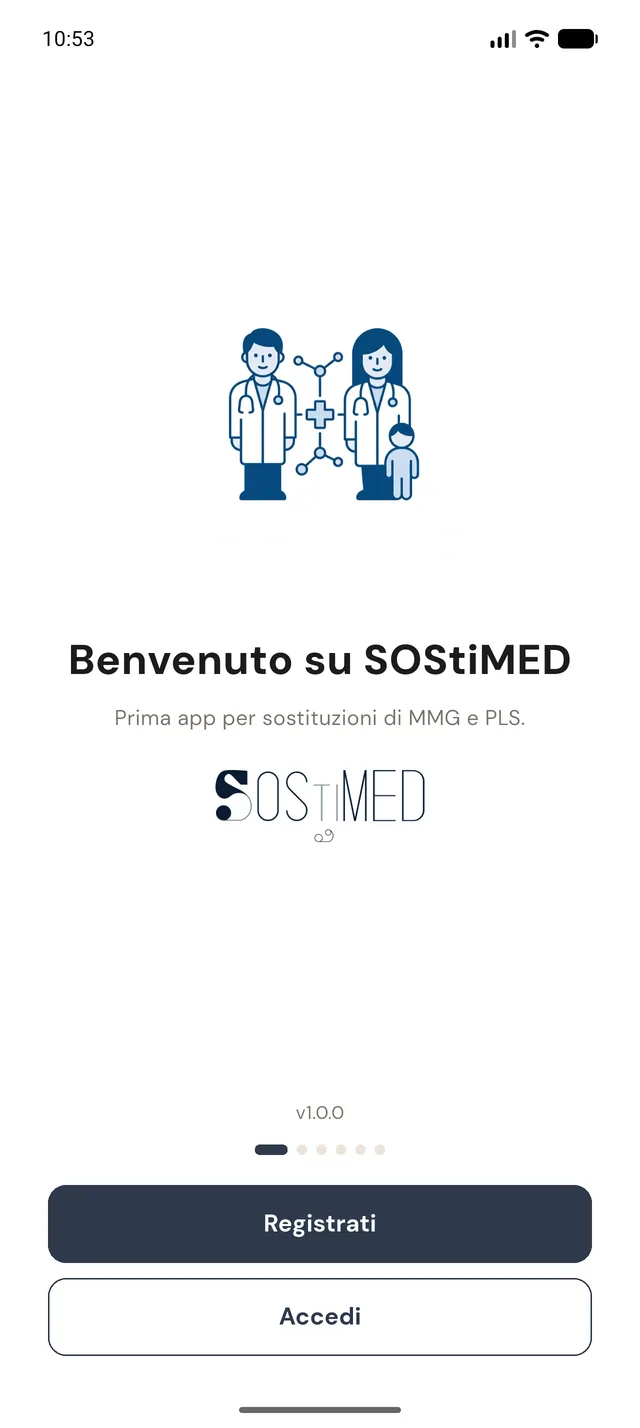 La schermata di benvenuto di SOStiMed